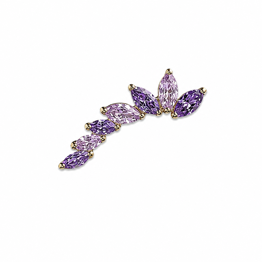 Tipo de rosca com pedras amethyst e rosa