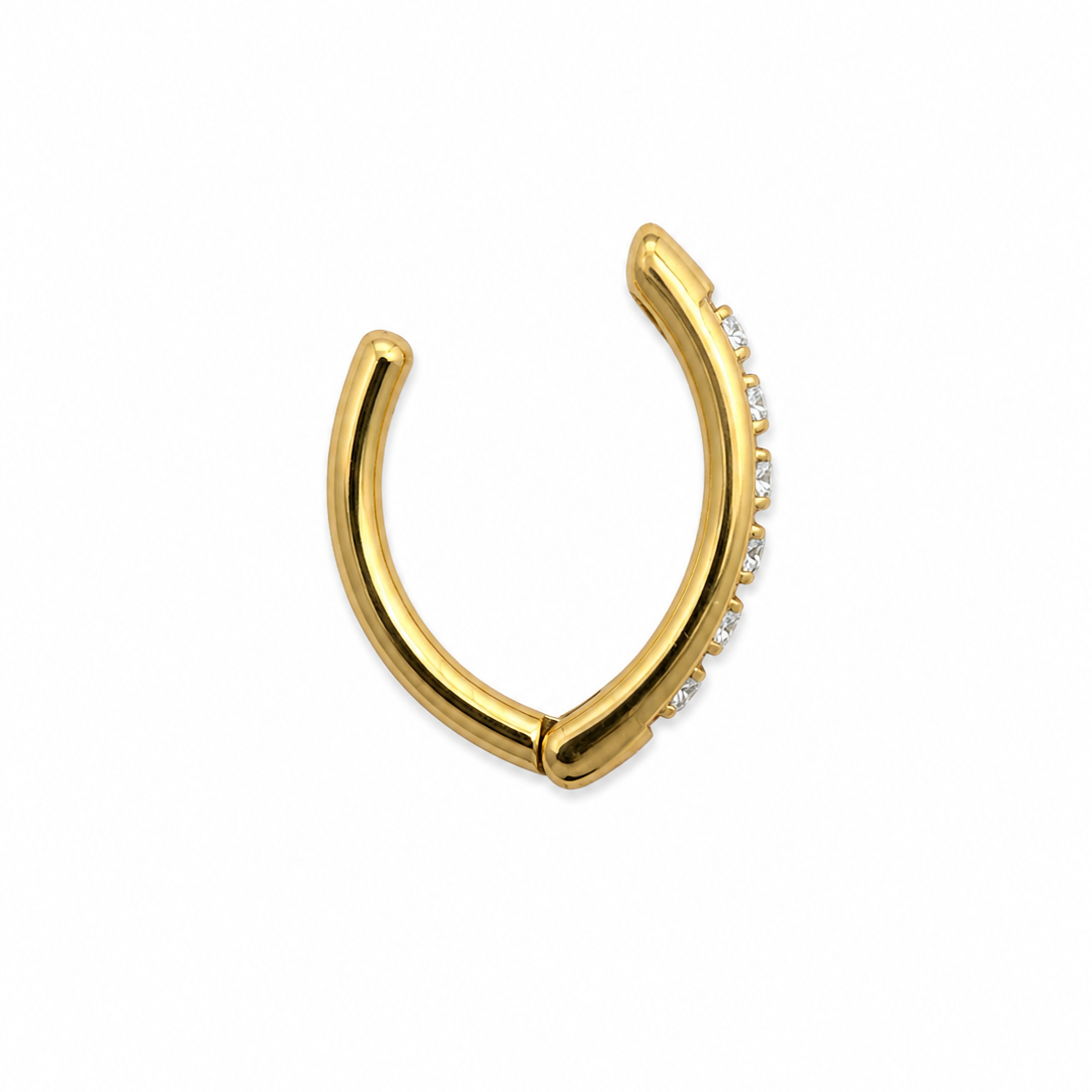 Navel Clicker zircónias PVD Gold