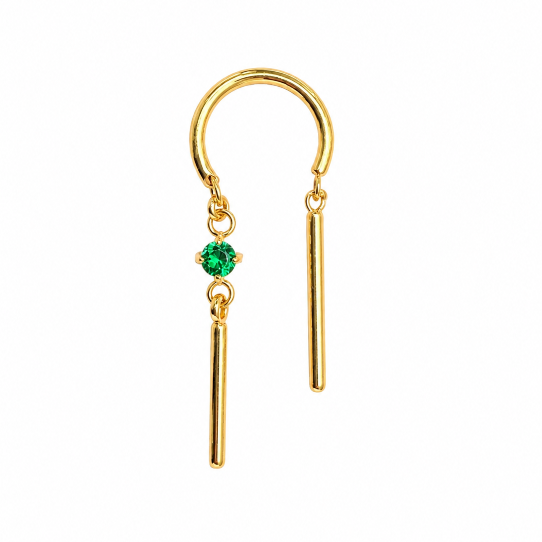 Argola aberta com Zircónia verde