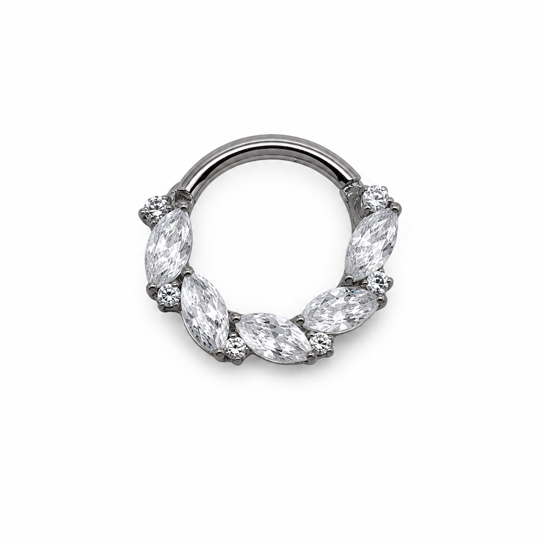 Argola clicker com zirconias diferentes 