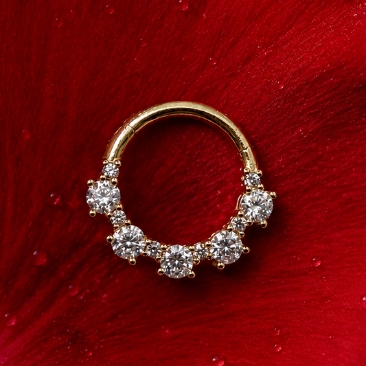 Argola clicker majesty ouro 14k 