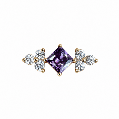 Topo de rosca com pedra clear e amethyst 