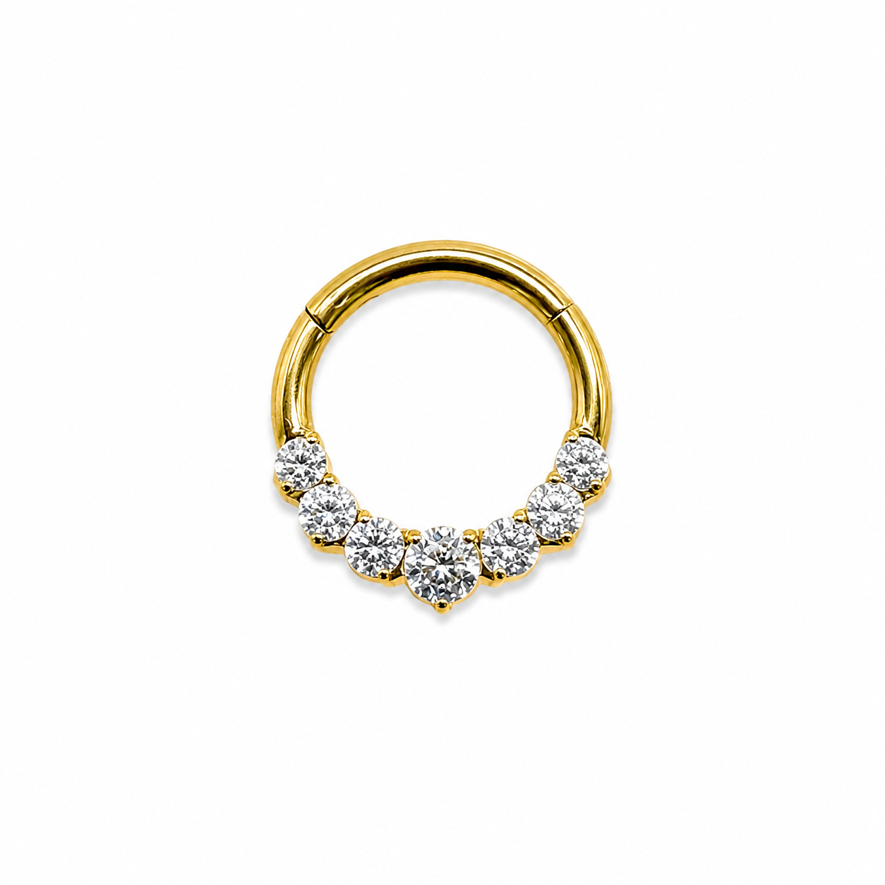 Argola com zircónias frontais 