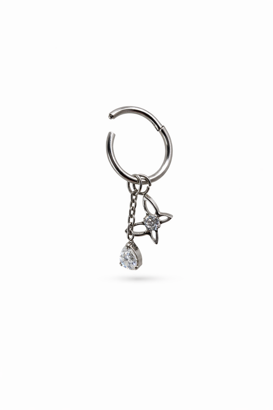 Argola Clicker Butterfly Drop
