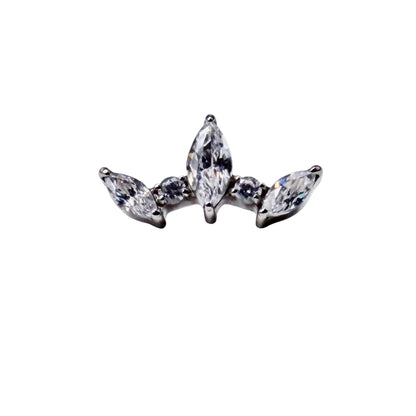 Marquise coroa 5 zircónias