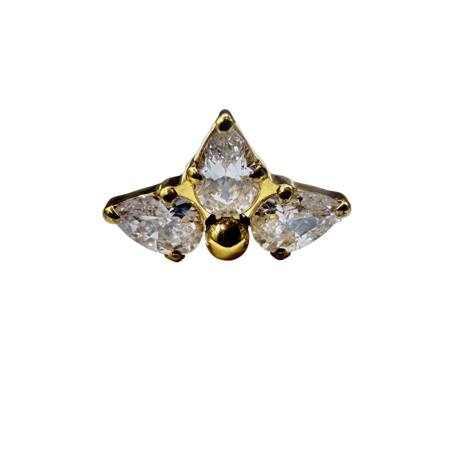 Marquise 3 zircónias PVD Gold