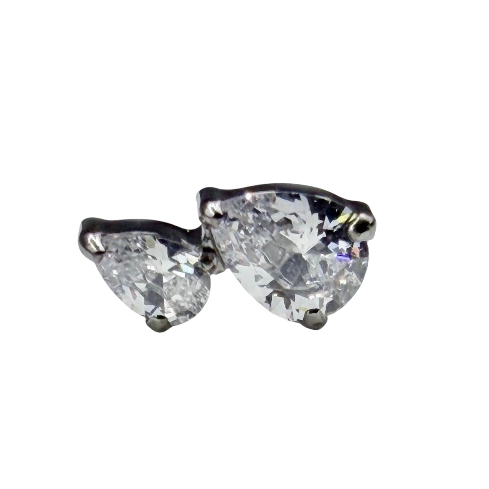 topo push pin duas lagrima clear cz