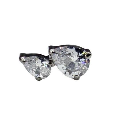 topo push pin duas lagrima clear cz