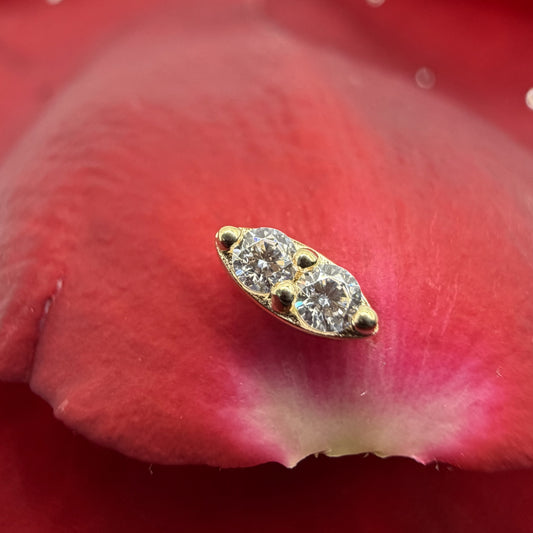 topo cluster dupla zirconia em ouro 14 k psuh pin