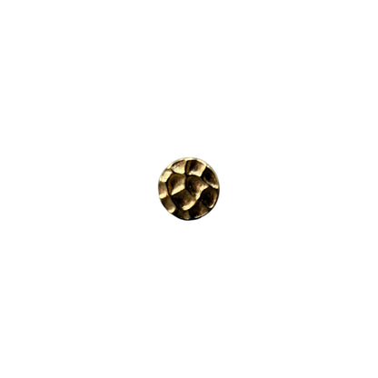 topo ouro 14k disco martelado push pin