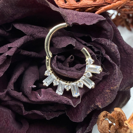 Argola clicker ouro sólido 14k