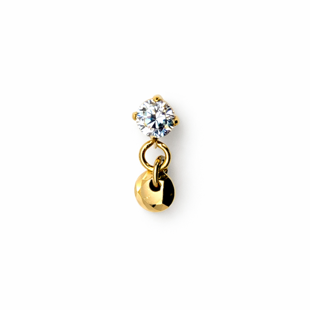 Topo zircónia com medalha push pin 
