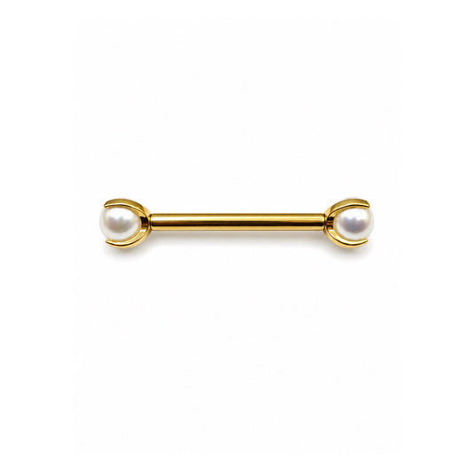 Nipple Barbell push pin com pérolas sintéticas 