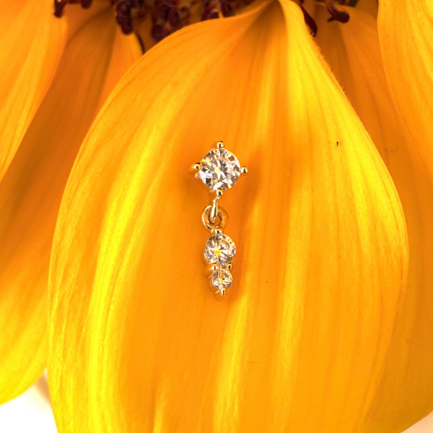 Topo ouro 14k com pedra clear 