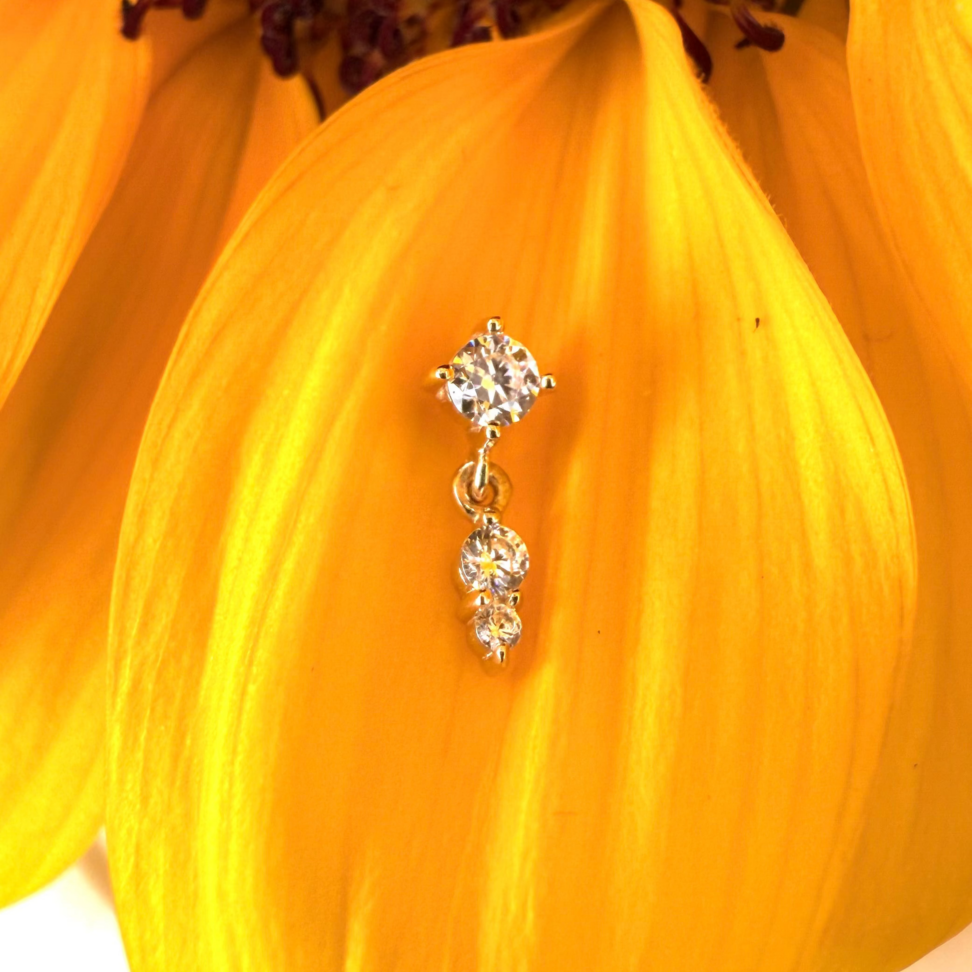 Topo ouro 14k com pedra clear 