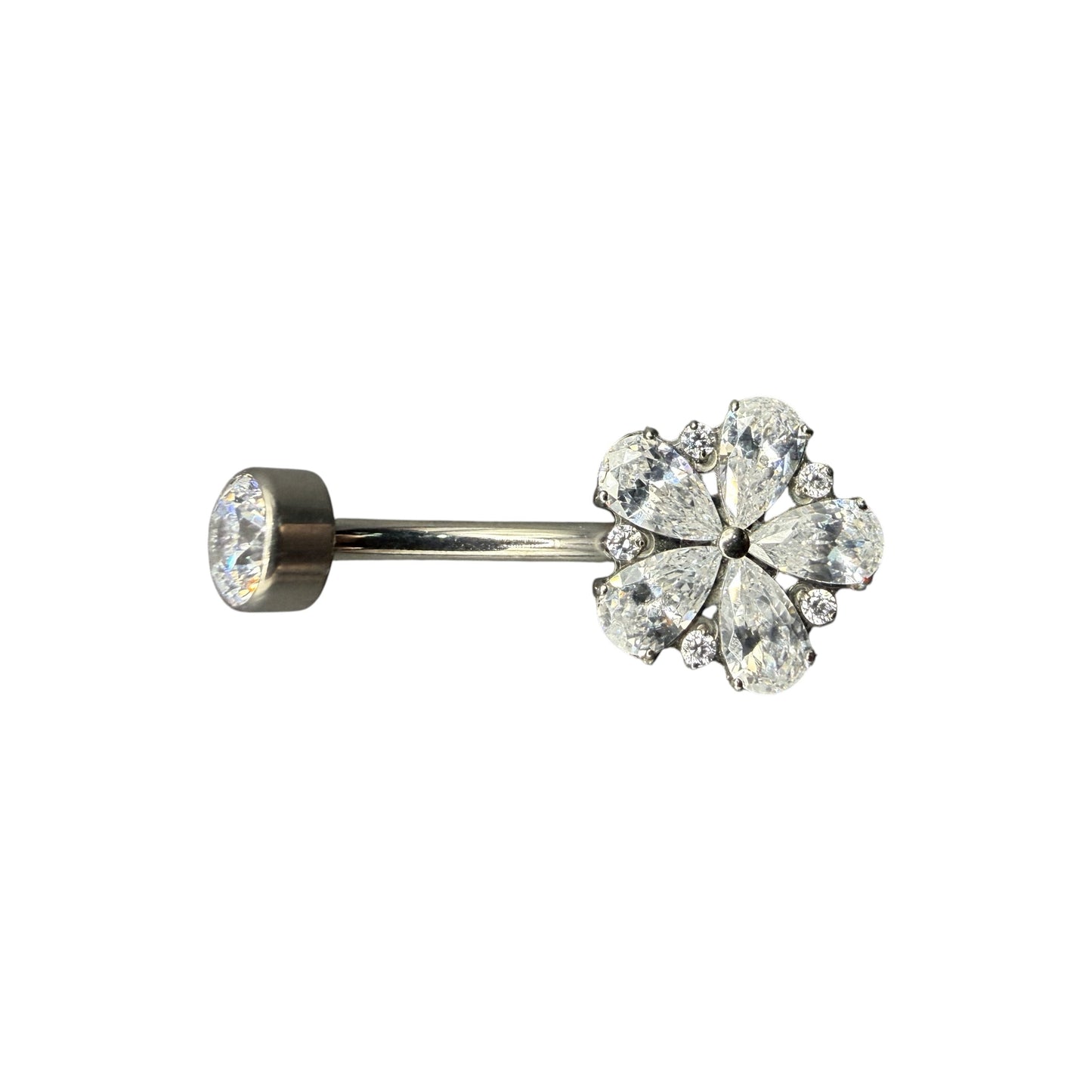 Navel Flor com zirconias