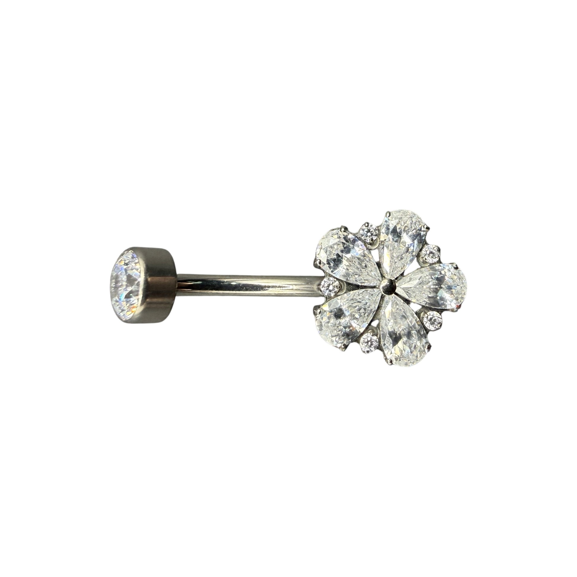 Navel Flor com zirconias