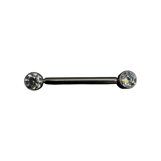 nipple barbel Push pin com zirconias