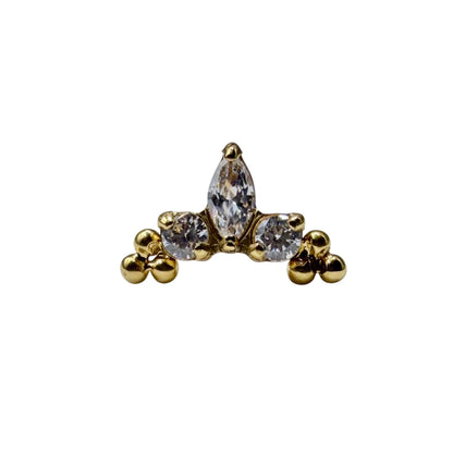 topo clusyter push pin pvd gold