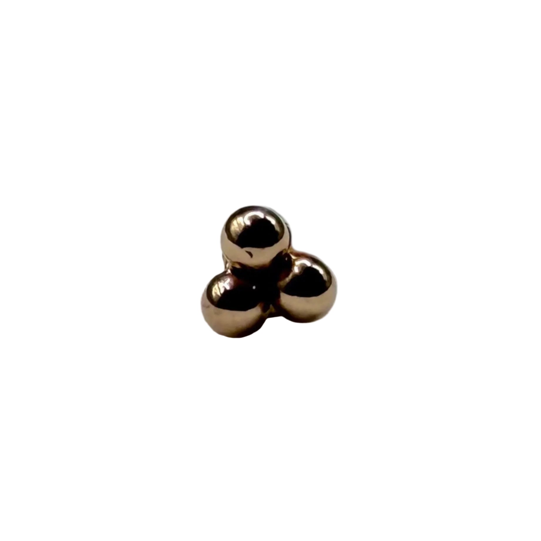 topo push pin com tres missangas rose gold