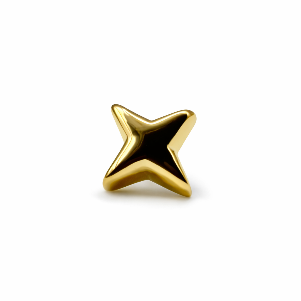 Topo estrela de rosca em PVD gold é titânio natural