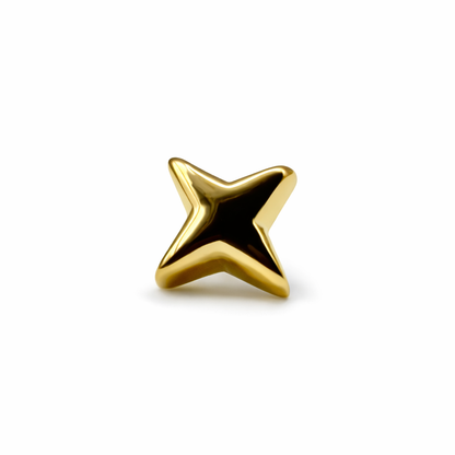 Topo estrela de rosca em PVD gold é titânio natural