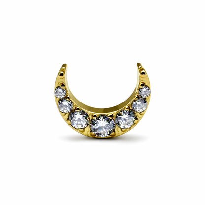 Topo lua com zirconias de rosca em titânio gold e titânio natural 