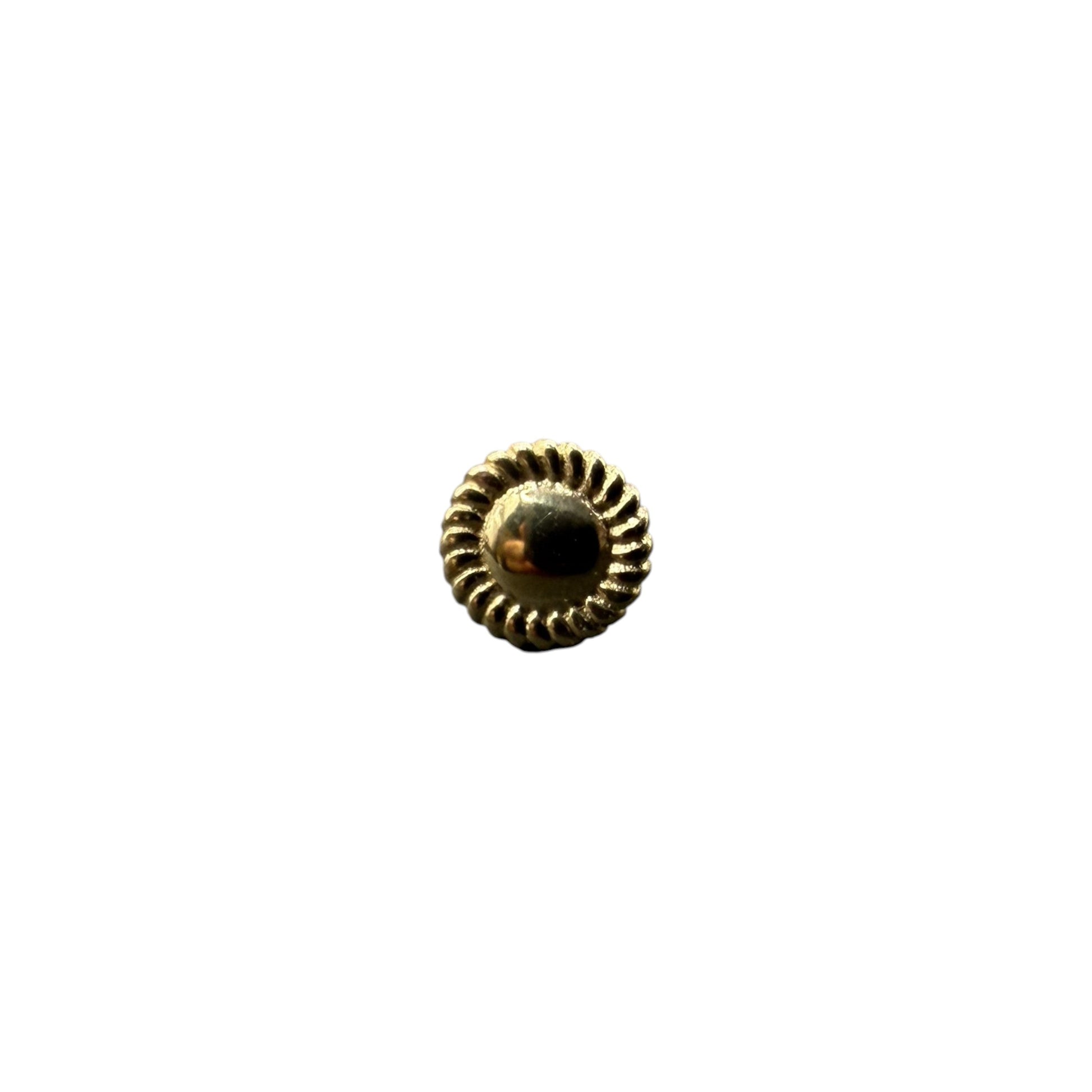 topo sol trabalhado push pin em ouro 14k