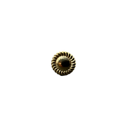 topo sol trabalhado push pin em ouro 14k